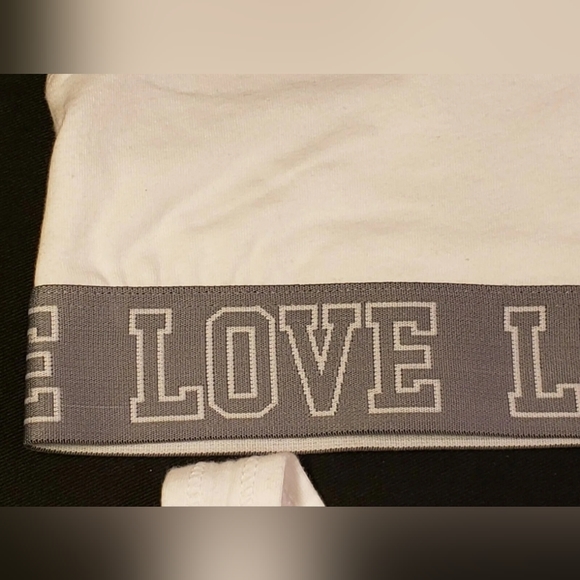 TWO (2) NWT SO Intimates Cotton Love Bralette Size XS White with Gray Band - Picture 5 of 7